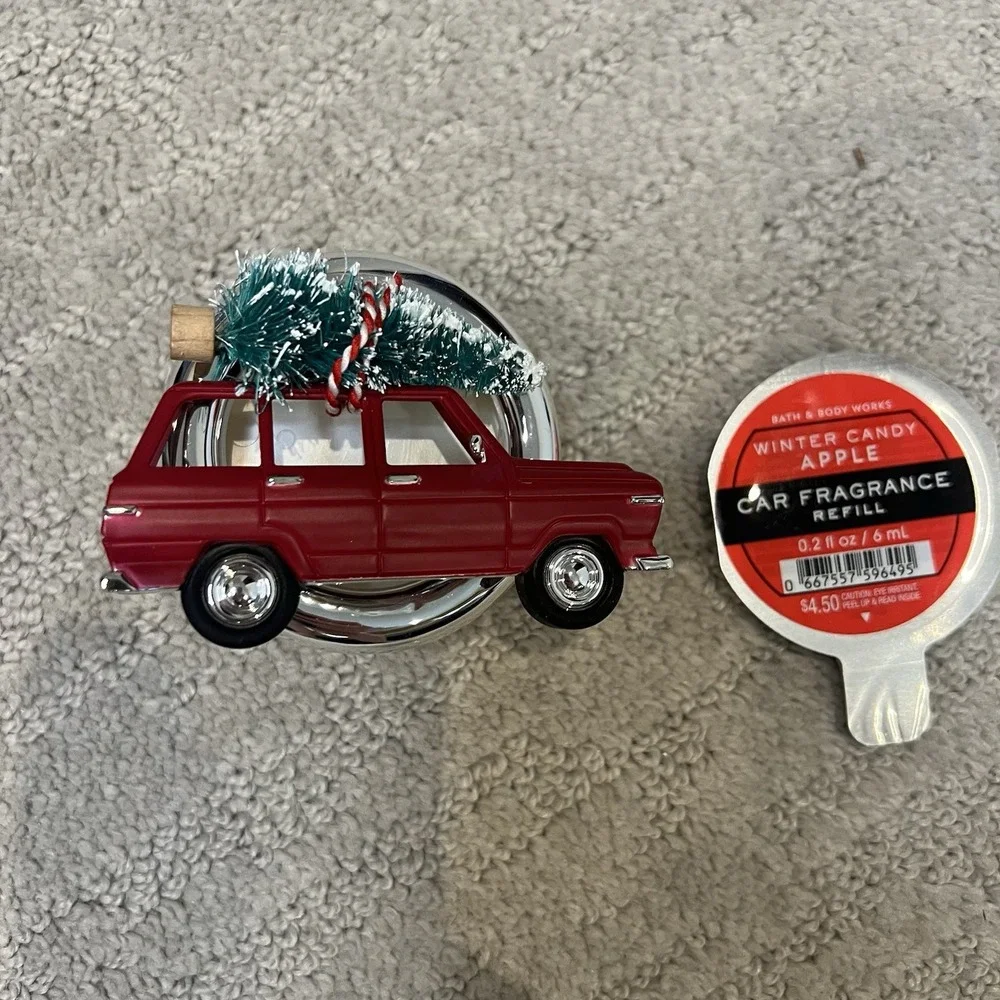 Bath & Body Works Winter Candy Apple Christmas Red Truck Tree‎ Car Clip Fresh